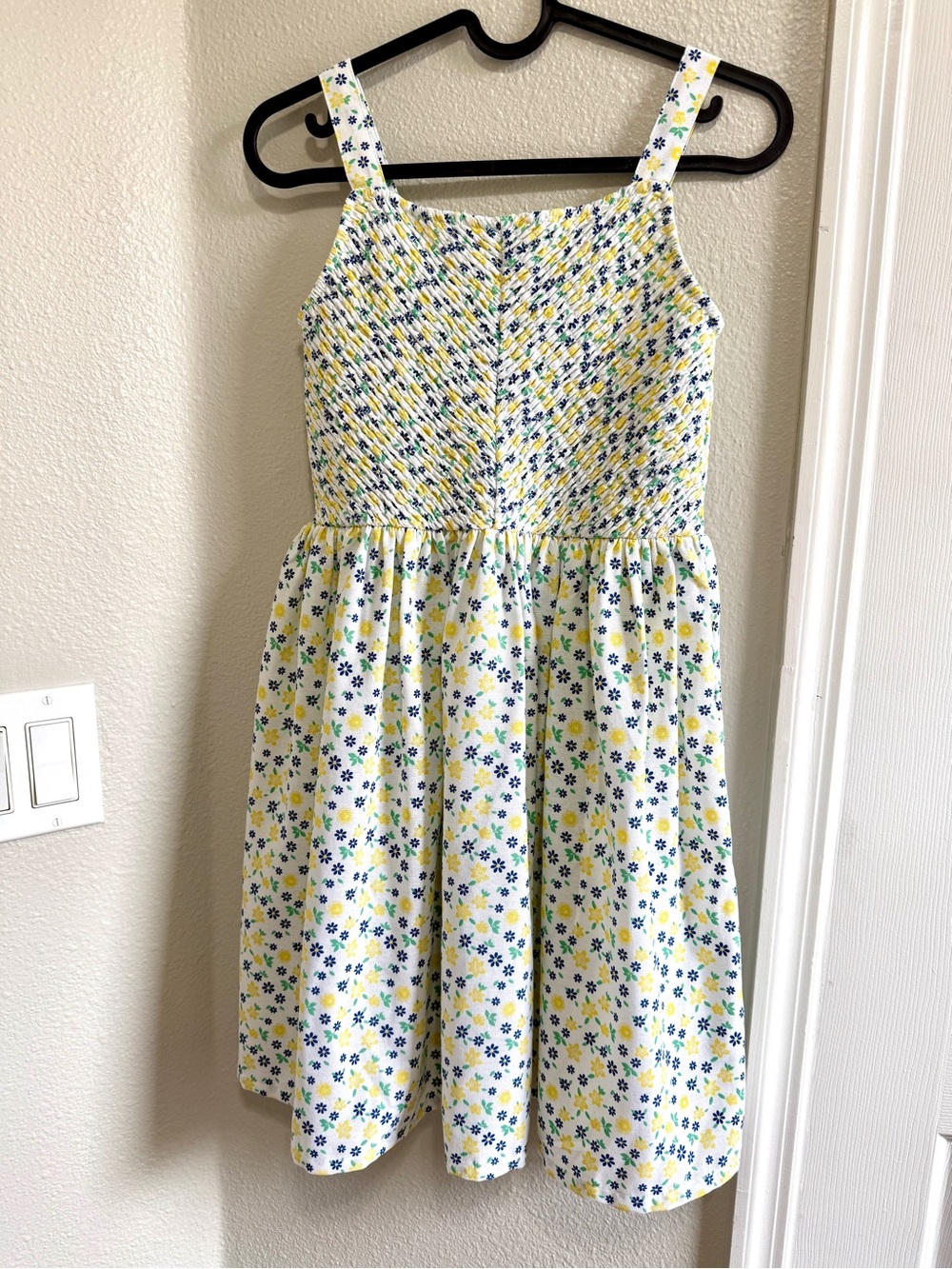 Kate Mack White Sundress with Yellow & Blue Floral Print